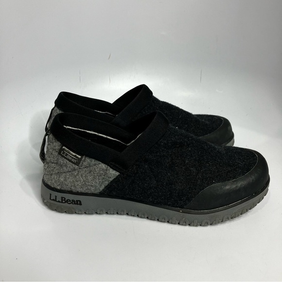 L.L. Bean gray black slip on shoes size 8 smartwool insert - Picture 1 of 9